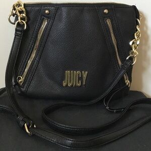 Juicy Couture Black Crossbody Bag With Zippered Front Pockets